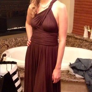 Full length infinity dress in chocolate brown